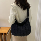Women Crossbody Bag Quilted Plaid Satchel Soft Large Capacity Solid Casual