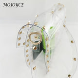 Women Crossbody Bag PVC Square Rivet Handbag Catch Shoulder Bag