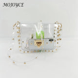 Women Crossbody Bag PVC Square Rivet Handbag Catch Shoulder Bag