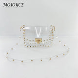 Women Crossbody Bag PVC Square Rivet Handbag Catch Shoulder Bag