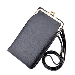 Women Crossbody Bag Lychee Texture Waterproof Faux Leather Zipper Messenger