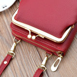Women Crossbody Bag Lychee Texture Waterproof Faux Leather Zipper Messenger