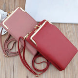 Women Crossbody Bag Lychee Texture Waterproof Faux Leather Zipper Messenger