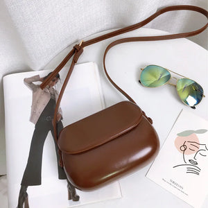 Vintage PU Leather Crossbody Bag Mini Shoulder Saddle Bag