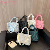 Winter Nylon Crossbody Bag Quilted Ladies Large Tote
