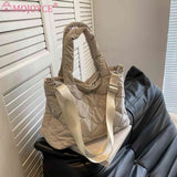 Winter Nylon Crossbody Bag Quilted Ladies Large Tote