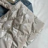 Quilted Winter Crossbody Bag Nylon Large Tote