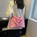 Quilted Winter Crossbody Bag Nylon Large Tote
