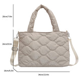 Quilted Winter Crossbody Bag Nylon Large Tote