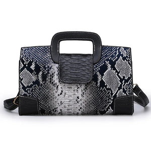 Snake Pattern Leather Crossbody Bag for Women