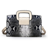 Snake Pattern Leather Crossbody Bag for Women