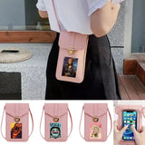 Women Crossbody Bag Touch Screen Mobile Phone Bag Pu Leather Wallets
