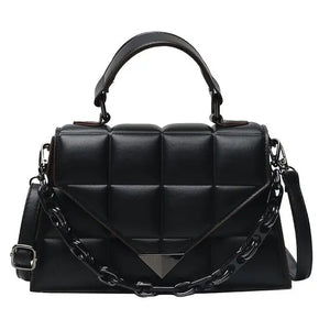 Weave Flap Crossbody Bag Leather Chain Shoulder Messenger Handbag Purse