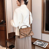 Weave Flap Crossbody Bag Leather Chain Shoulder Messenger Handbag Purse