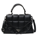 Weave Flap Crossbody Bag Leather Chain Shoulder Messenger Handbag Purse