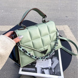 Weave Flap Crossbody Bag Leather Chain Shoulder Messenger Handbag Purse