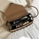 Weave Flap Crossbody Bag Leather Chain Shoulder Messenger Handbag Purse