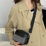 Women Crossbody Bags Rhombus Pattern Leather Combo