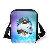 Christmas Flower Print Crossbody Bag for Girls Mini Messenger Bag
