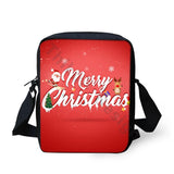 Christmas Flower Print Crossbody Bag for Girls Mini Messenger Bag