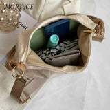 Plaid Crossbody Bag for Women Zipper Closure Portable Messenger Purse