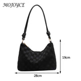 Plaid Crossbody Bag for Women Zipper Closure Portable Messenger Purse