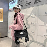 Women Crossbody Bags Nylon Travel Book Bags Large Capacity with 2 Plush Dolls