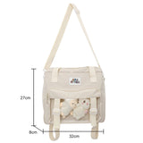 Women Crossbody Bags Nylon Travel Book Bags Large Capacity with 2 Plush Dolls