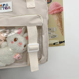 Women Crossbody Bags Nylon Travel Book Bags Large Capacity with 2 Plush Dolls