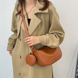 Women Crossbody Bags PU Leather Shoulder Handbags 2 in 1