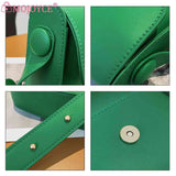 Small Square Leather Crossbody Bag for Lady Satchel