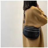 Women Crossbody Shoulder Bag Soft Leather Messenger Bag Wide Strap Saddle Bags