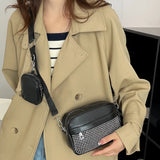 Women Crossbody Handbag 2-in-1 Shoulder Messenger Bag Leather Combo Set