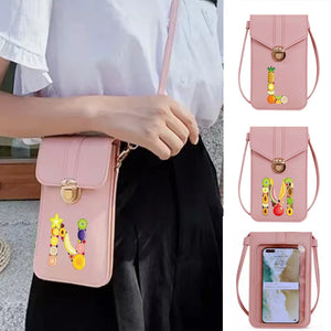 Touch Screen Crossbody Phone Bag Fruit Print Coin Purse