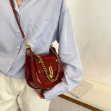 Women Crossbody Shoulder Bag Metal Chain Handbag
