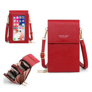 Women Crossbody Shoulder Bags Wallets Touch Screen Cell Phone Purse Soft Leather
