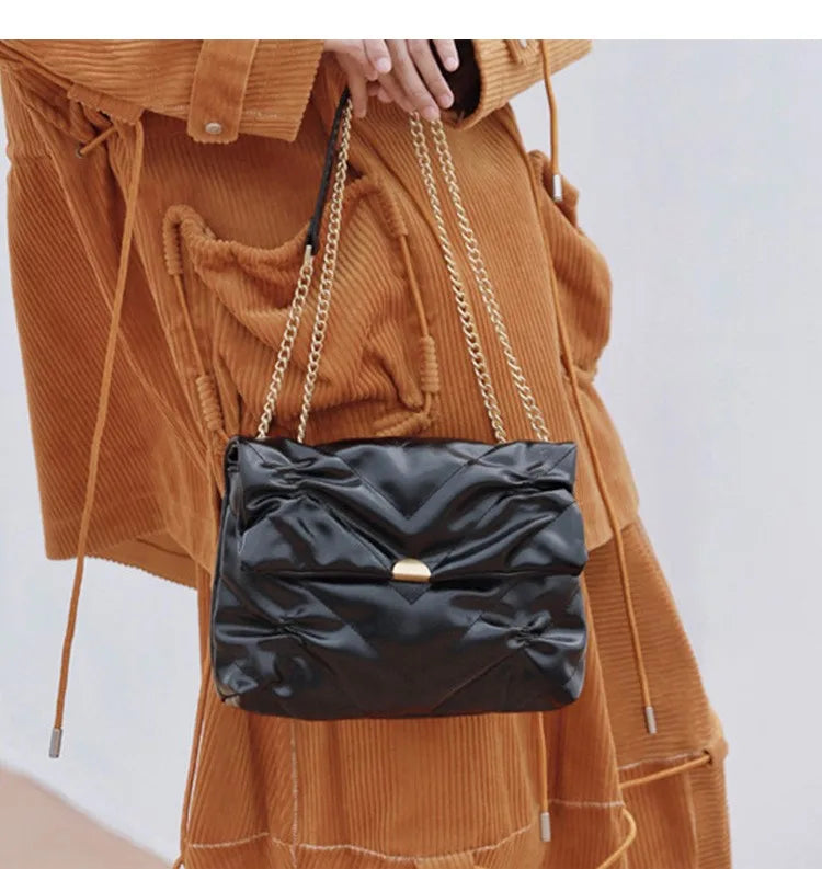 Women Crossbody Side Shoulder Bag Winter Sac Snatched Fine Hardware Shoulder Str