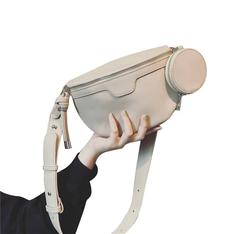Women Crossbody Waist Bag Shoulder Bags PU Leather Belt Bags Female