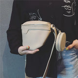 Women Crossbody Waist Bag Shoulder Bags PU Leather Belt Bags Female