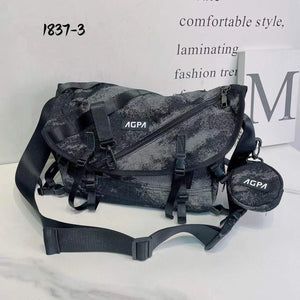 Denim Cowhide Crossbody Bag Large Capacity Messenger