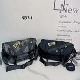 Denim Cowhide Crossbody Bag Large Capacity Messenger