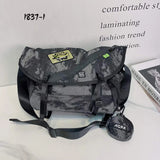 Denim Cowhide Crossbody Bag Large Capacity Messenger