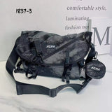 Denim Cowhide Crossbody Bag Large Capacity Messenger