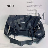 Denim Cowhide Crossbody Bag Large Capacity Messenger
