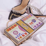 Crystal Chain Bag Diamond Clutch Evening Party Wedding Purses