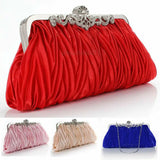 Crystal Evening Clutch Bag Wedding Party Prom Purse Ruffle Shoulder Bag