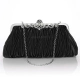 Crystal Evening Clutch Bag Wedding Party Prom Purse Ruffle Shoulder Bag