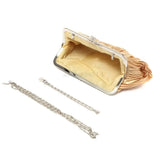 Crystal Satin Evening Clutch Bag Chain Rhinestones Party Crossbody Purse