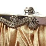 Crystal Satin Evening Clutch Bag Chain Rhinestones Party Crossbody Purse
