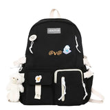Nylon School Bag for Teen Girls - Large Capacity Rucksack